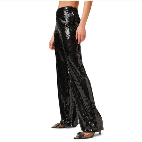 Good American Black Sequin Wide Leg Pants - Picture 4 of 8